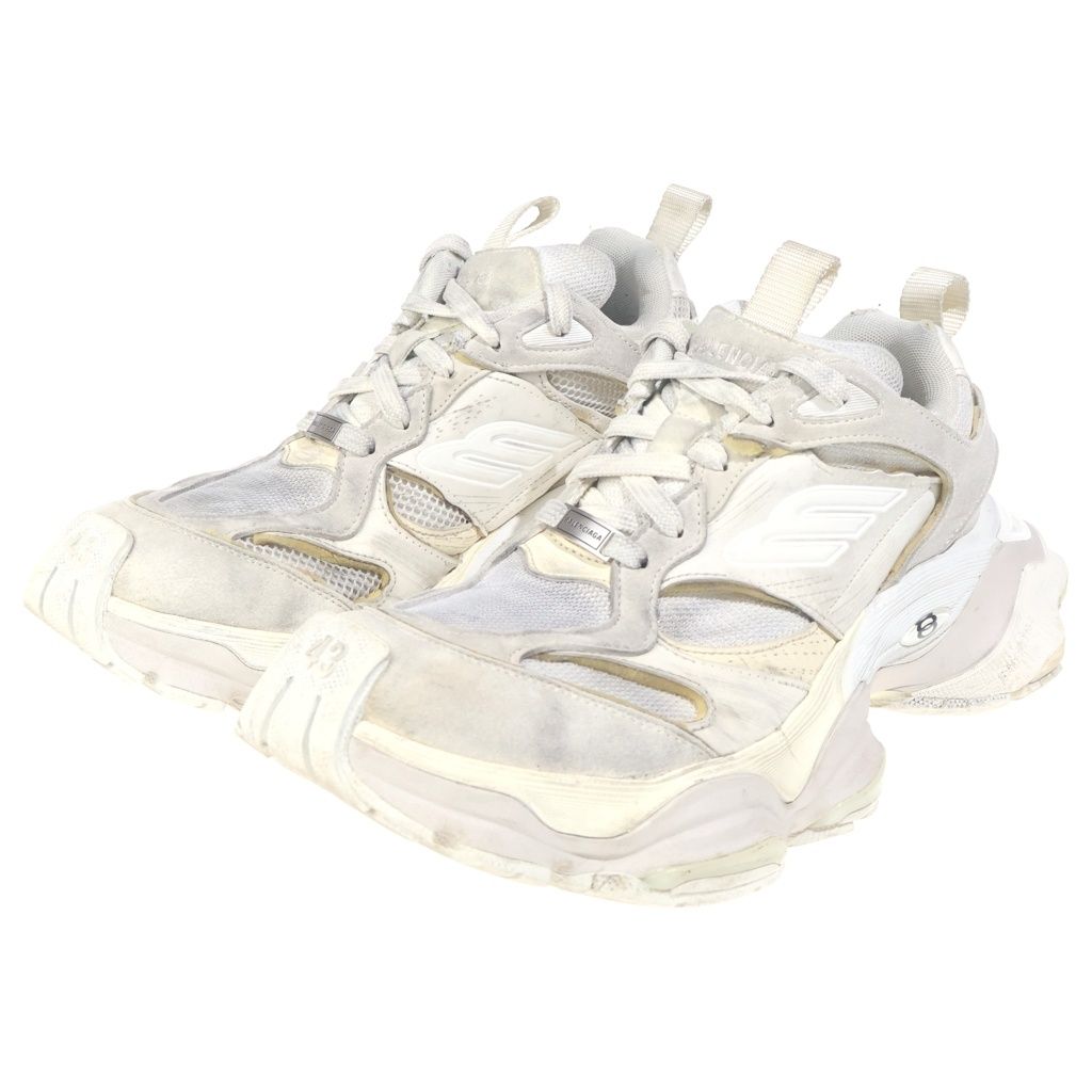 Balenciaga Cargo Sneaker Distressed Volume Sole Low Cut Sneakers White — view 2