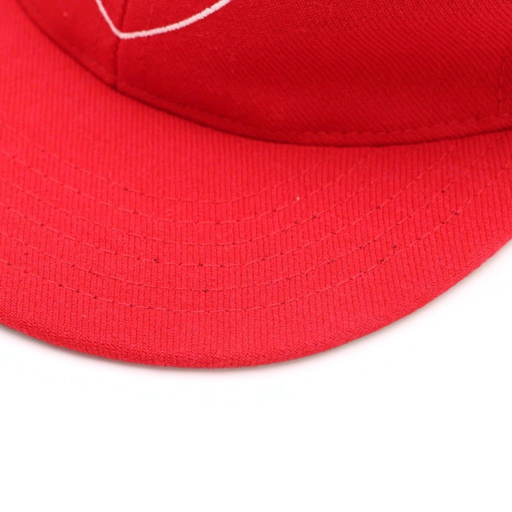 Chrome Hearts Fitted Wool Acrylic Serge Heart Logo Embroidered Baseball Cap Red — view 5