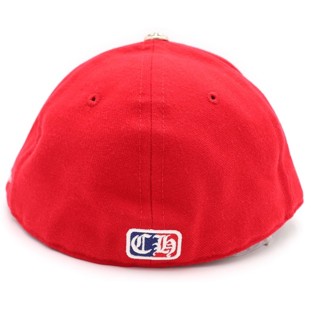 Chrome Hearts Fitted Wool Acrylic Serge Heart Logo Embroidered Baseball Cap Red — view 2