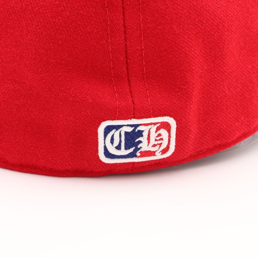 Chrome Hearts Fitted Wool Acrylic Serge Heart Logo Embroidered Baseball Cap Red — view 7