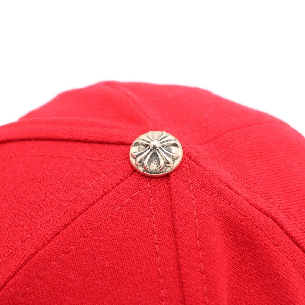 Chrome Hearts Fitted Wool Acrylic Serge Heart Logo Embroidered Baseball Cap Red — view 6