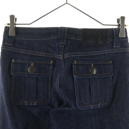 Louis Vuitton Monogram Flower Embroidery Hem Zip Denim Pants Jeans Indigo — view 3