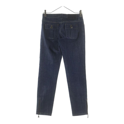 Louis Vuitton Monogram Flower Embroidery Hem Zip Denim Pants Jeans Indigo — view 2