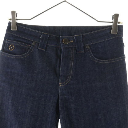 Louis Vuitton Monogram Flower Embroidery Hem Zip Denim Pants Jeans Indigo — view 4