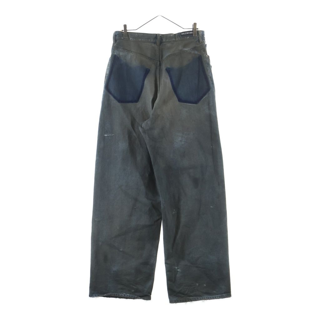 Balenciaga Patched Pocket Baggy Jeans Denim Indigo — view 2