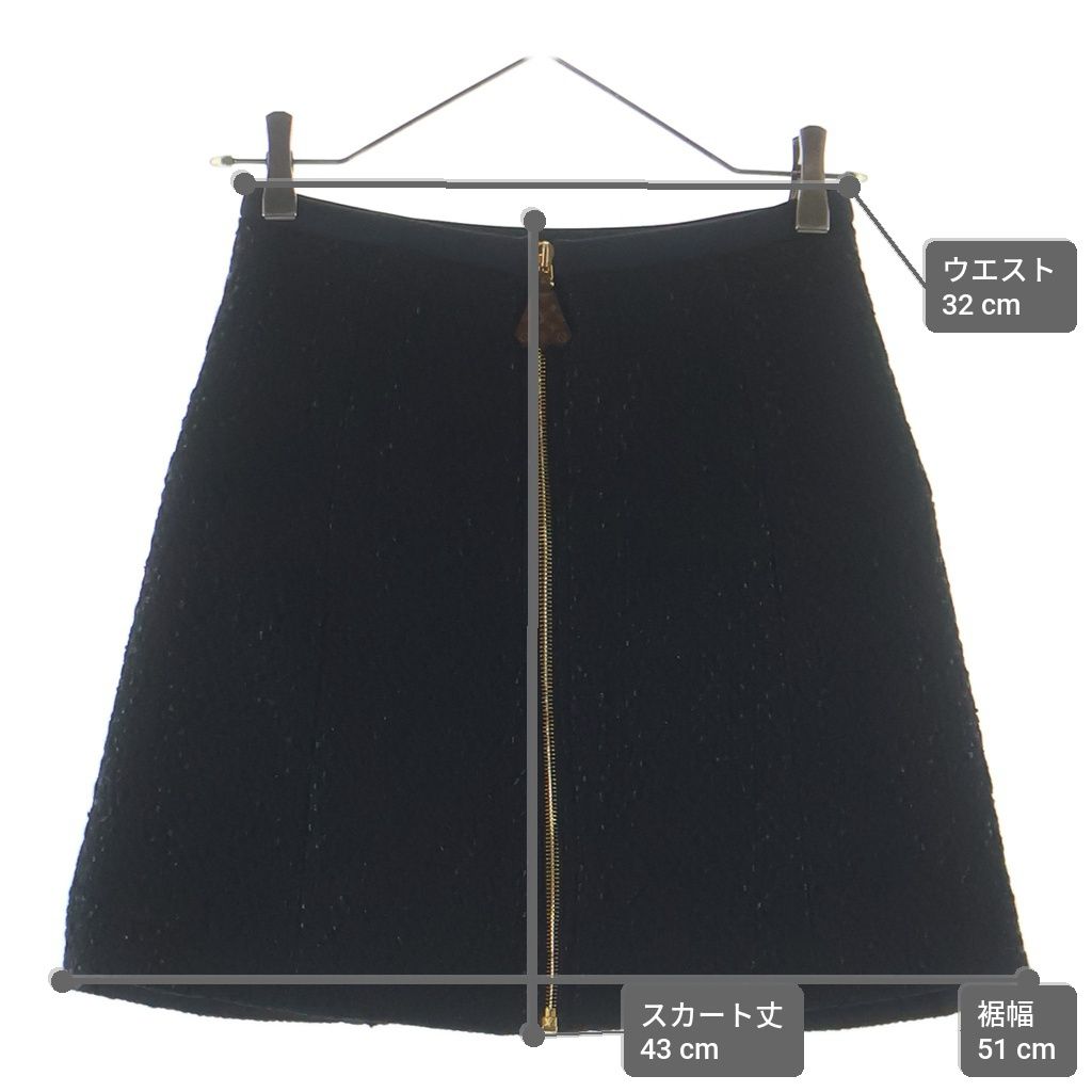 Louis Vuitton Tweed Short Skirt Black Gfe — view 9