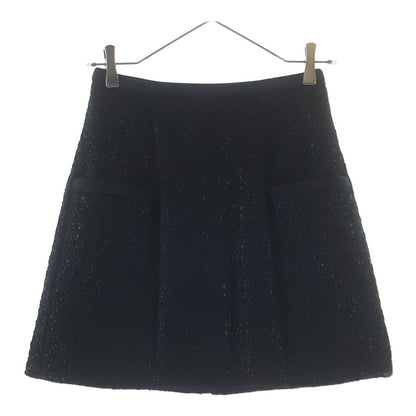 Louis Vuitton Tweed Short Skirt Black Gfe