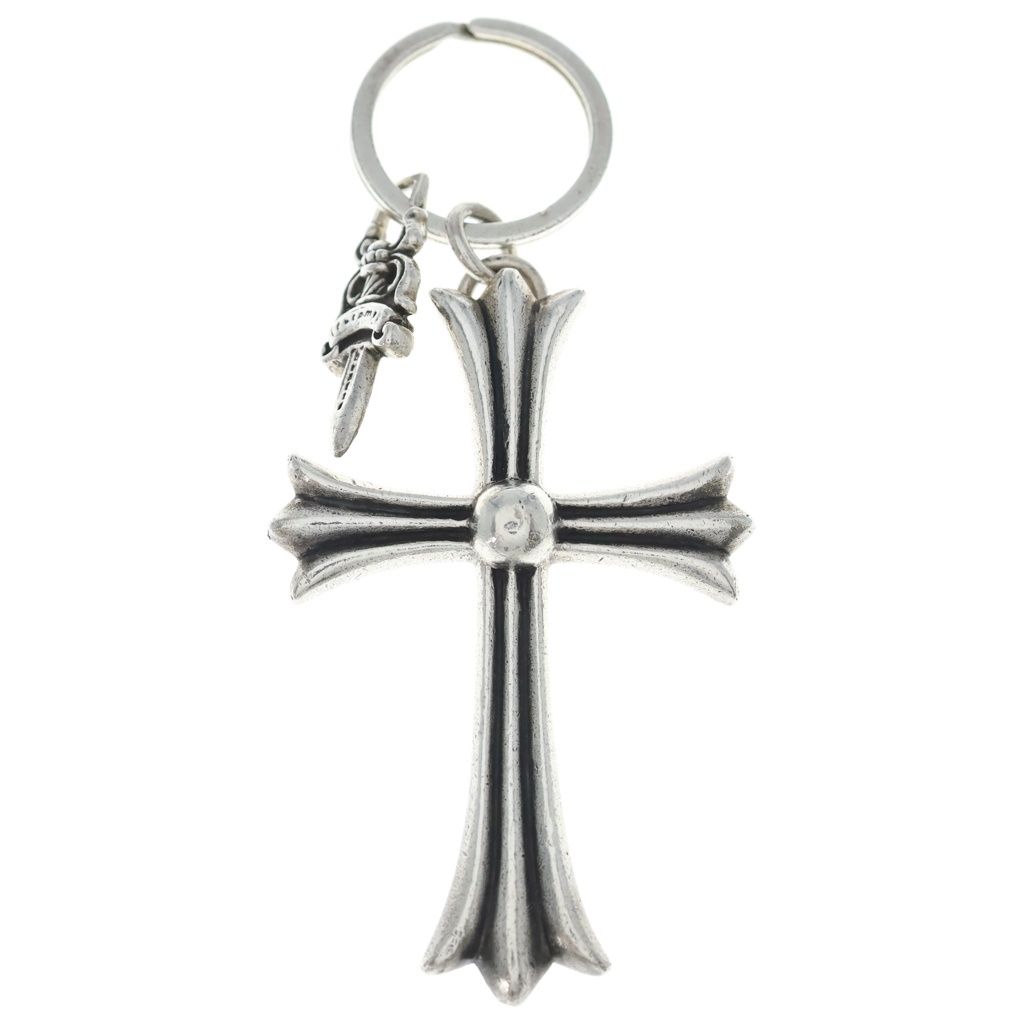 Chrome Hearts CH Crs Dggr Large Cross Dagger Key Ring Silver
