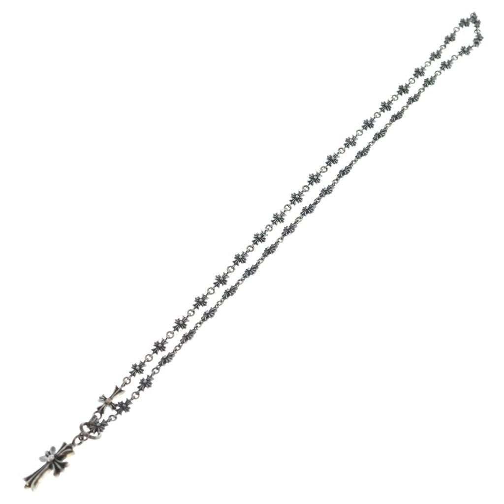 Chrome Hearts Chke Chn Tnye CH Crs Tiny Chok Chain Rosary Necklace Silver — view 2