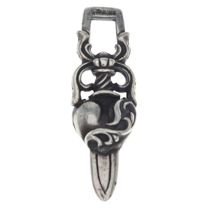 Chrome Hearts Dagger Heart Daga Pendant Top Silver