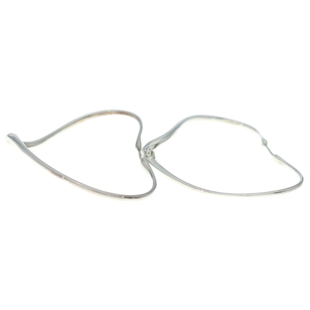 Tiffany & Co Open Heart Hoop Earrings Silver — view 4