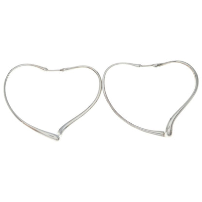 Tiffany & Co Open Heart Hoop Earrings Silver — view 2