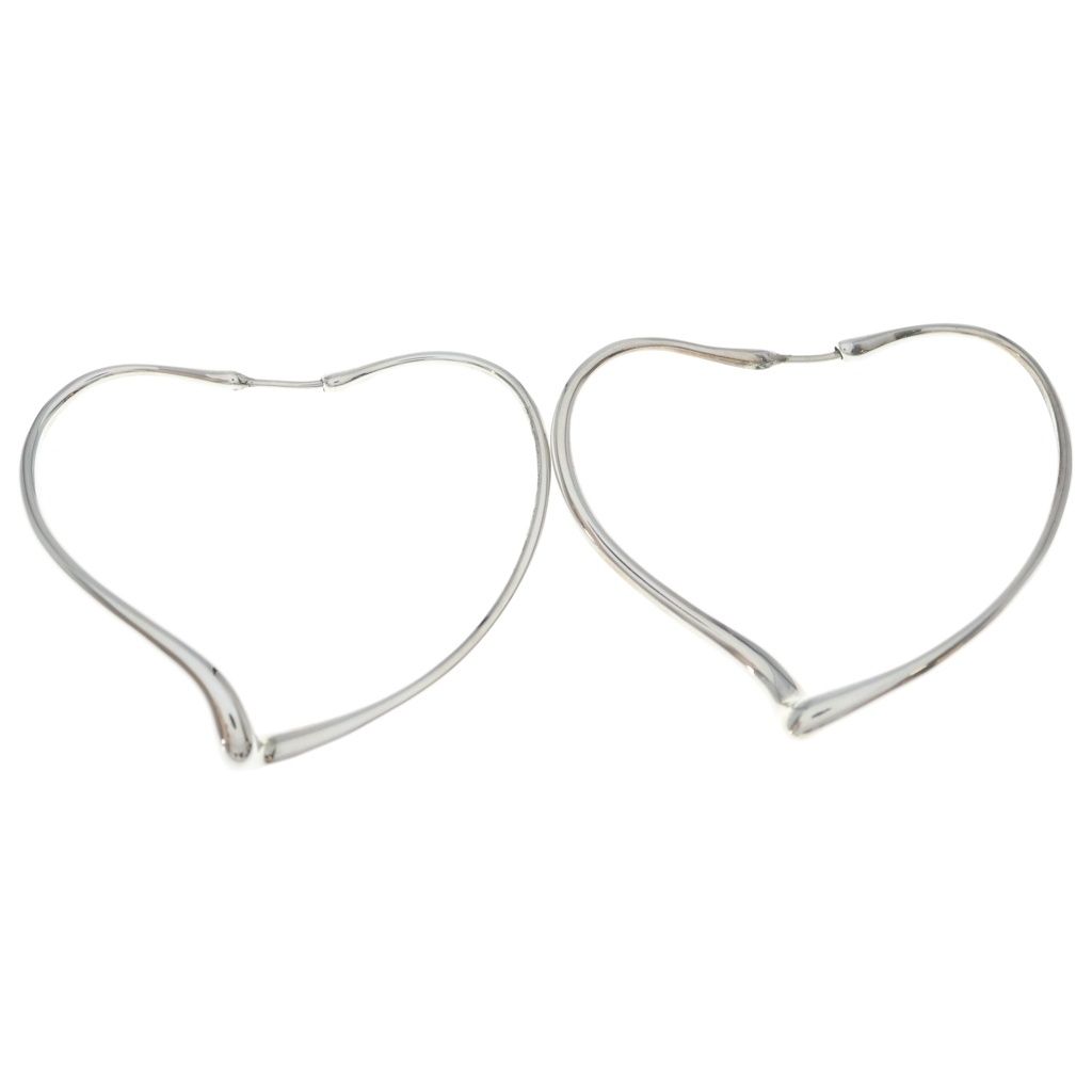 Tiffany & Co Open Heart Hoop Earrings Silver