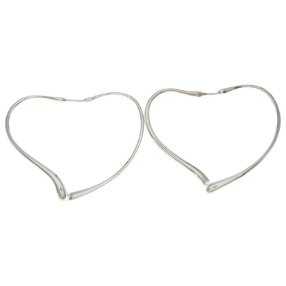 Tiffany & Co Open Heart Hoop Earrings Silver