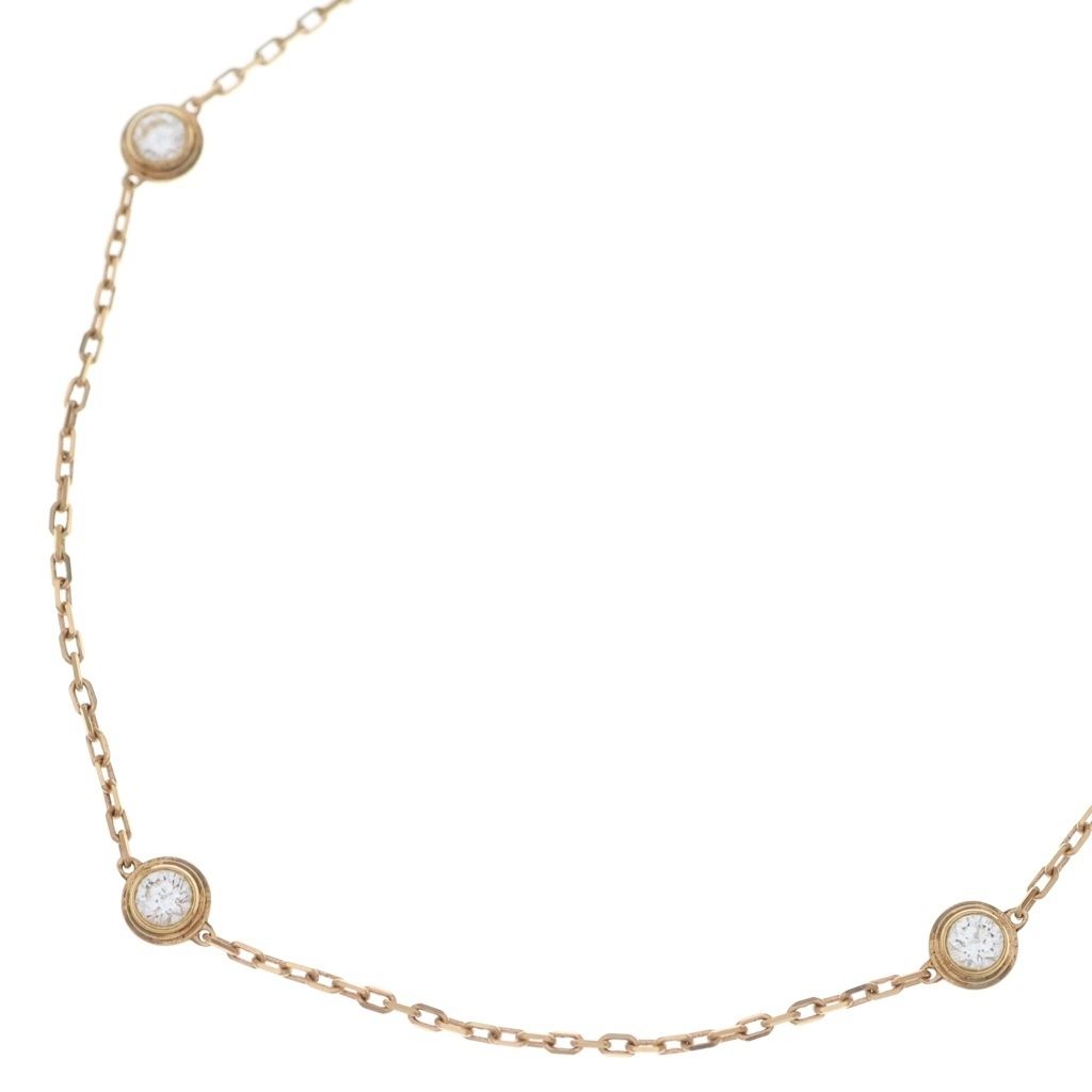 Cartier Diamant Leger Diamond Necklace 18k PG Pink Gold