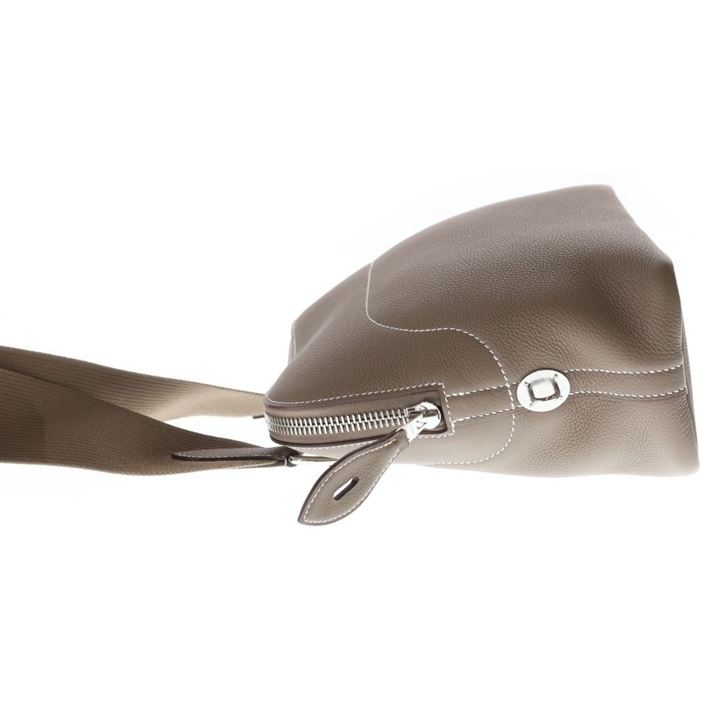 Hermes Bolide Messenger Etoupe Togo Shoulder Bag Silver — view 3