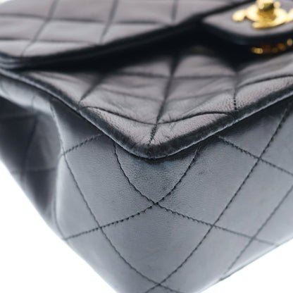 Chanel Mini Quilted 20 Chain Shoulder Bag Black Lambskin Gold — view 6