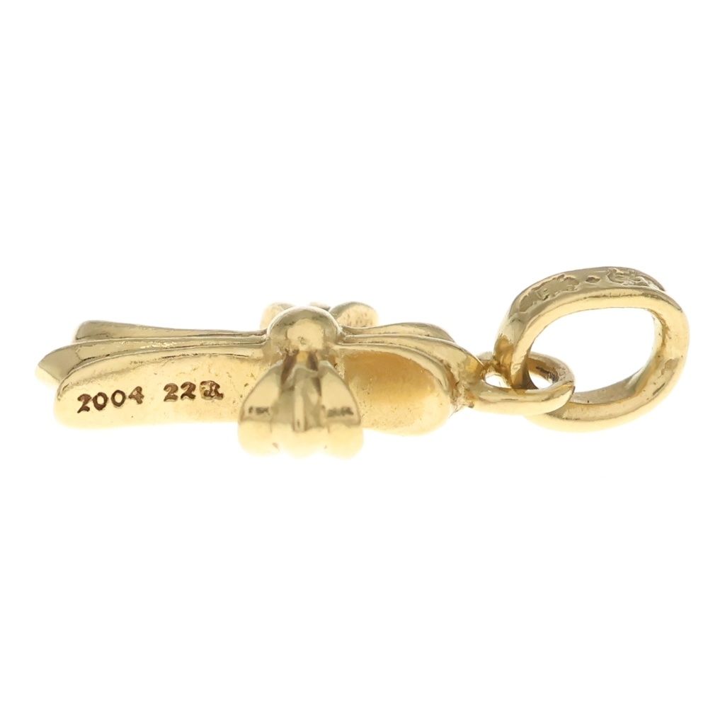 Chrome Hearts 22k Crs Baby Fat P Dia Fat Cross Pave Diamond Pendant Top Gold — view 4