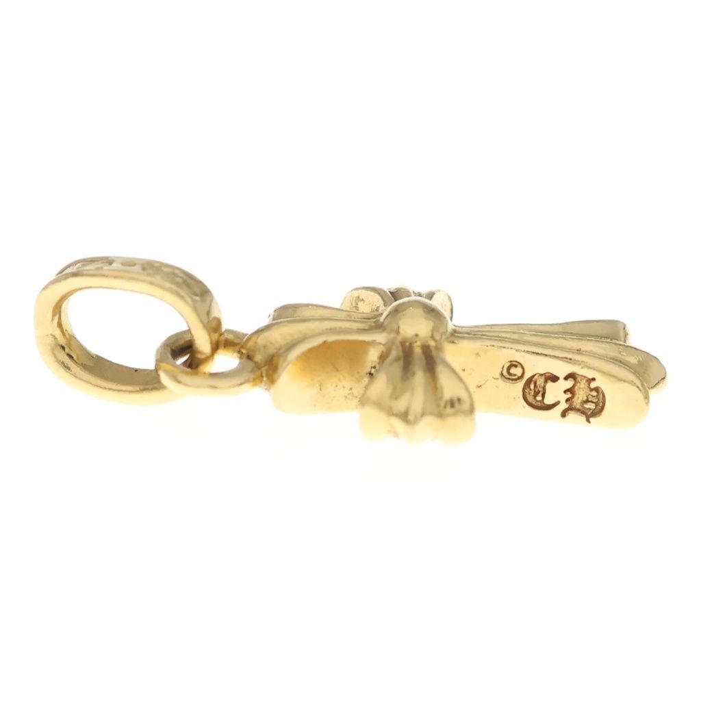 Chrome Hearts 22k Crs Baby Fat P Dia Fat Cross Pave Diamond Pendant Top Gold — view 3