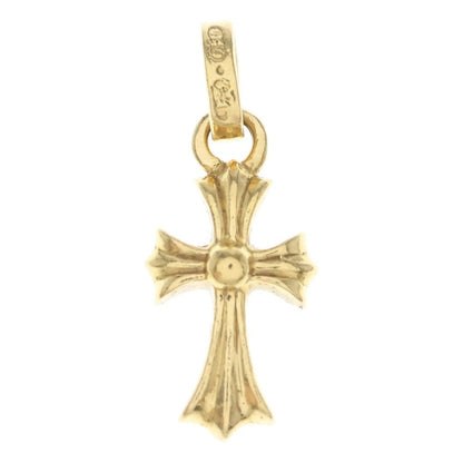 Chrome Hearts 22k Crs Baby Fat P Dia Fat Cross Pave Diamond Pendant Top Gold — view 2
