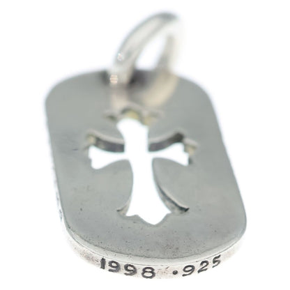 Chrome Hearts D Tag Sml CO Crs Cutout Cross Dog Tag Small Pendant Top Silver — view 5