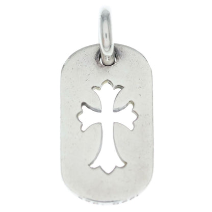 Chrome Hearts D Tag Sml CO Crs Cutout Cross Dog Tag Small Pendant Top Silver — view 2