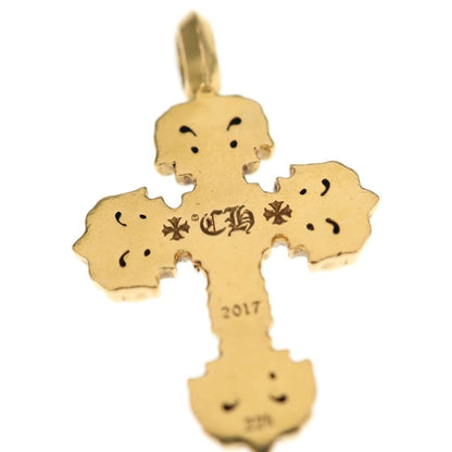 Chrome Hearts 22k Filigree Tiny P Dia Cross Pave Diamond Pendant Top Gold — view 5