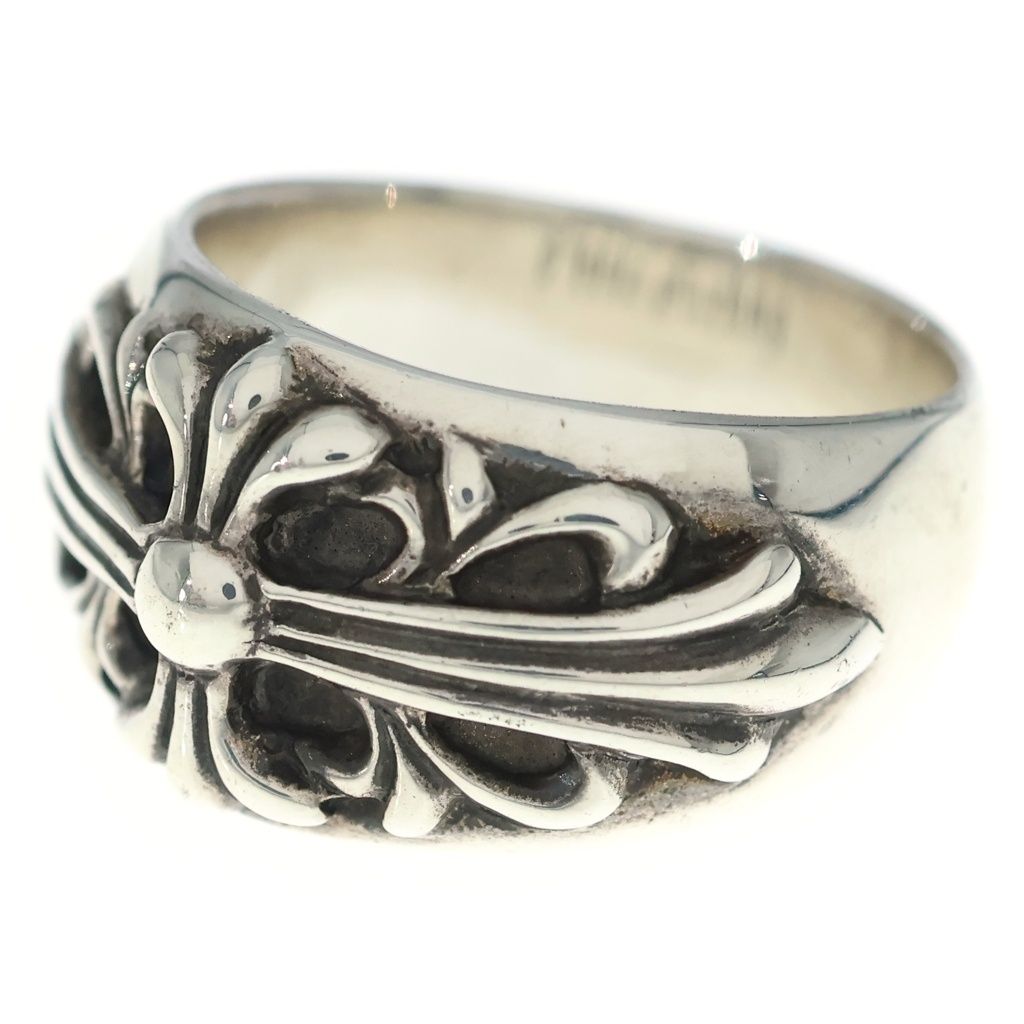 Chrome Hearts Flrl Crs Floral Cross Ring Silver