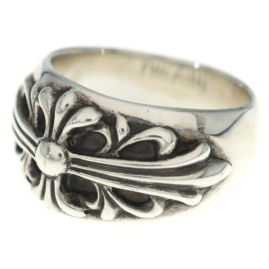 Chrome Hearts Flrl Crs Floral Cross Ring Silver