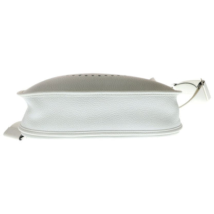 Hermes Evelyne PM Taurillon Clemence Shoulder Bag New White Leather Silver — view 5