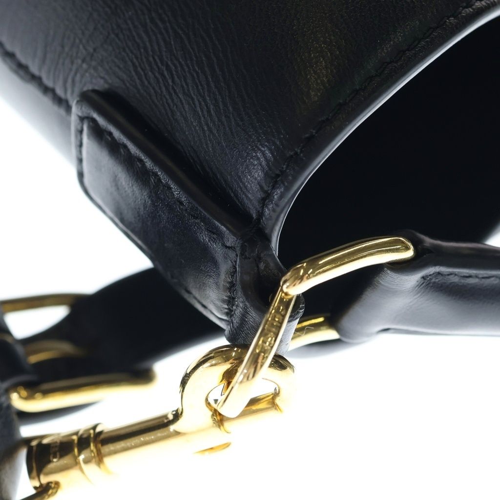 Celine Louis e 2-Way Shoulder Bag Black Leather Gold — view 6