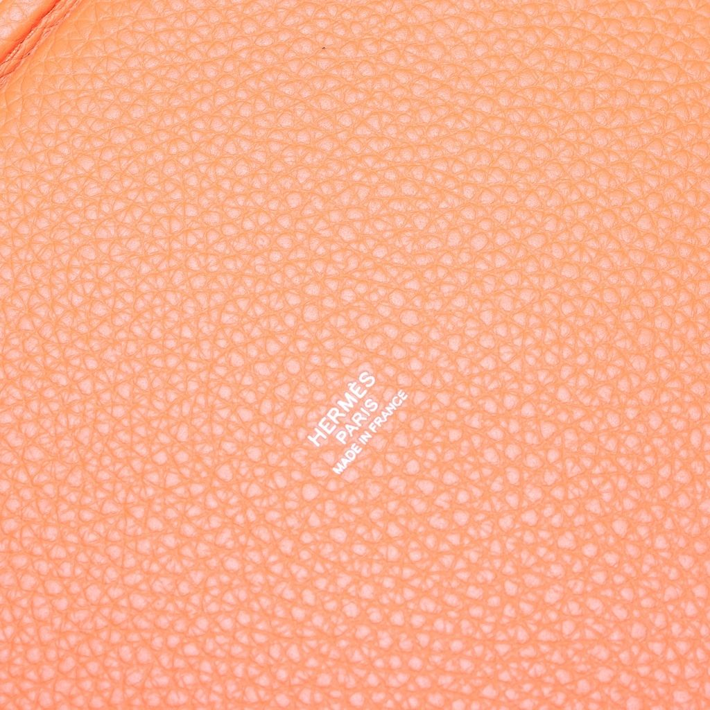 Hermes Picotin MM Taurillon Clemence Leather Orange Silver — view 4