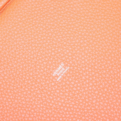 Hermes Picotin MM Taurillon Clemence Leather Orange Silver — view 4