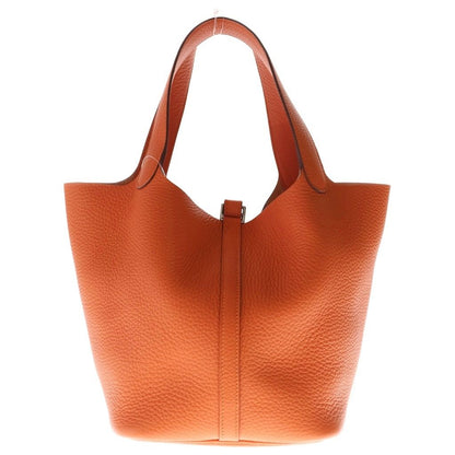 Hermes Picotin MM Taurillon Clemence Leather Orange Silver — view 2