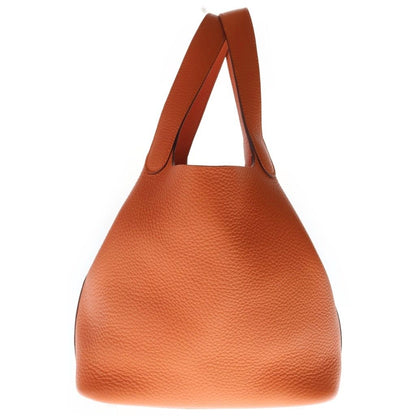 Hermes Picotin MM Taurillon Clemence Leather Orange Silver — view 3