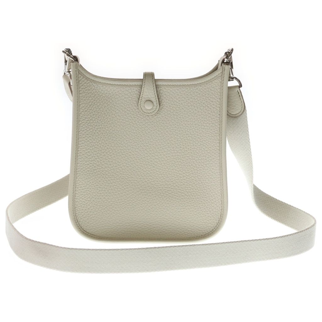 Hermes Evelyne TPM Beton Taurillon Shoulder Bag Ivory Leather Silver — view 2