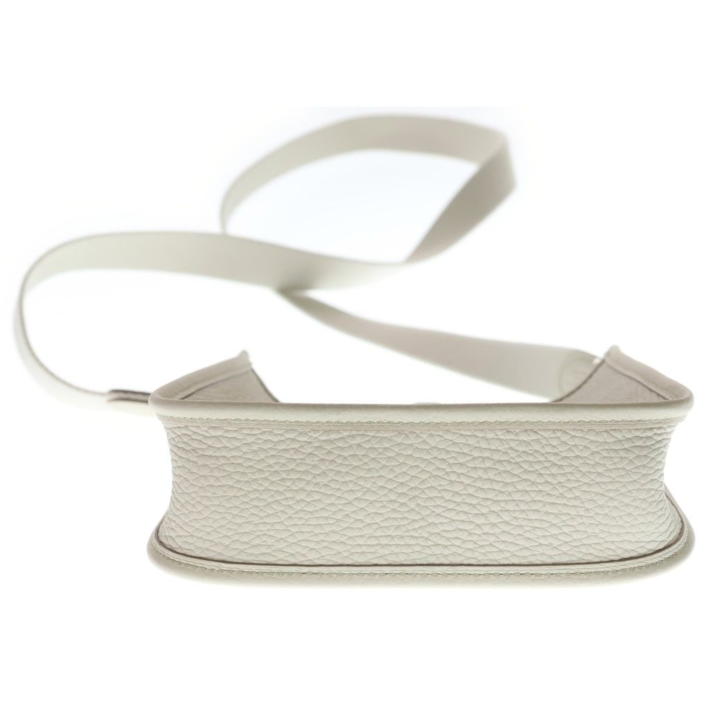 Hermes Evelyne TPM Beton Taurillon Shoulder Bag Ivory Leather Silver — view 5