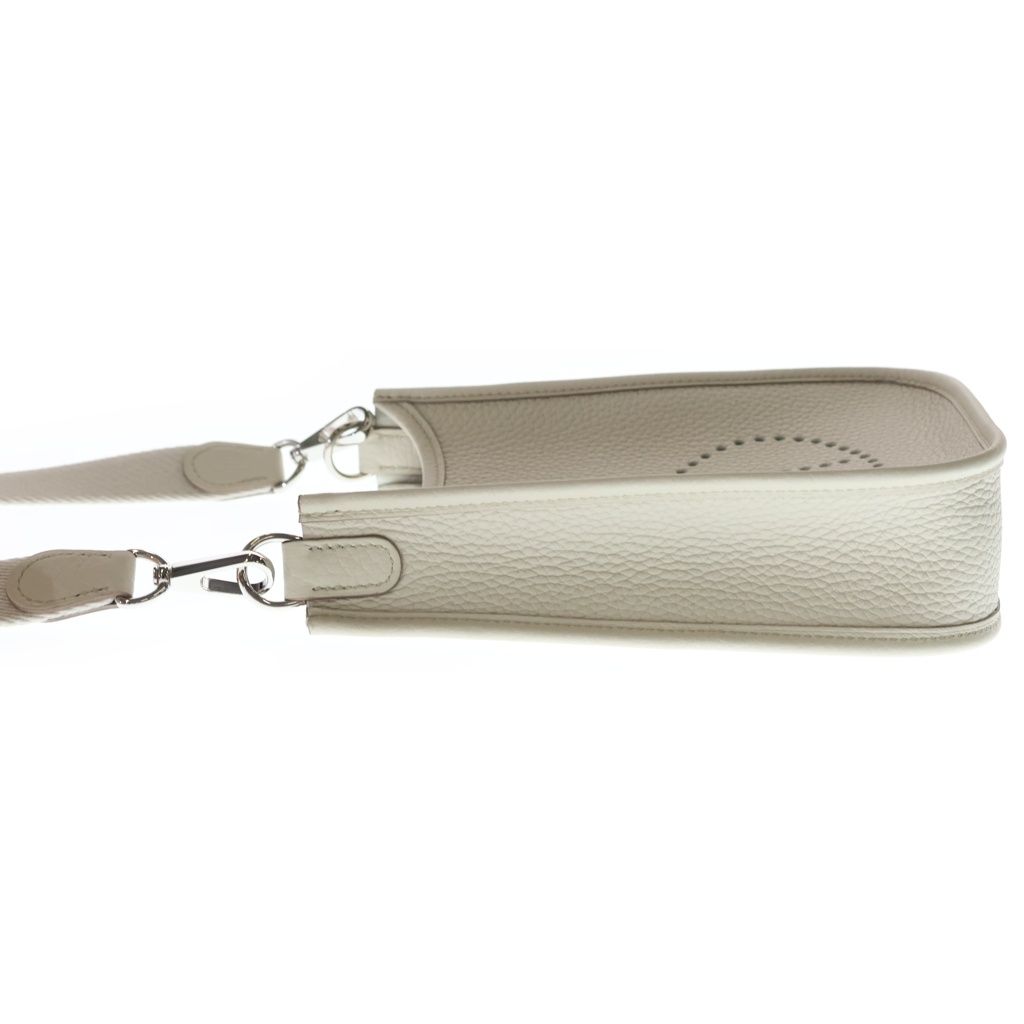 Hermes Evelyne TPM Beton Taurillon Shoulder Bag Ivory Leather Silver — view 3
