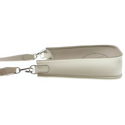 Hermes Evelyne TPM Beton Taurillon Shoulder Bag Ivory Leather Silver — view 3