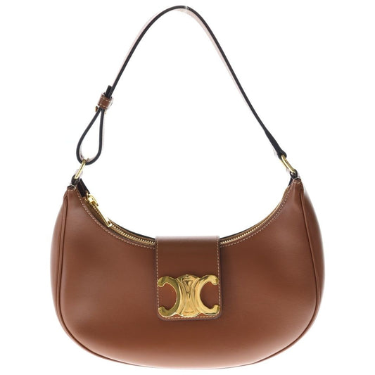 Celine Ava Triomphe Shoulder Bag Brown Leather