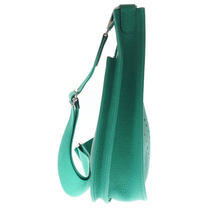 Hermes Evelyne 3 Vert Jade Taurillon Clemence Leather Green Silver Handbag — view 3
