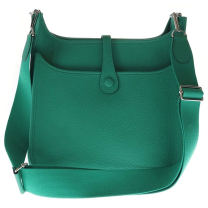 Hermes Evelyne 3 Vert Jade Taurillon Clemence Leather Green Silver Handbag — view 2