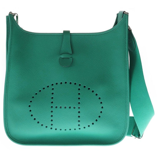 Hermes Evelyne 3 Vert Jade Taurillon Clemence Leather Green Silver Handbag