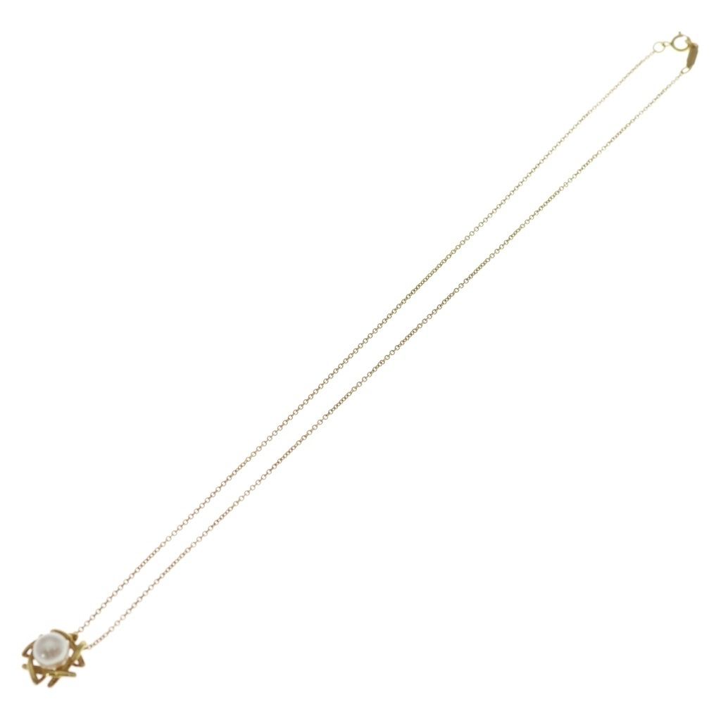 Tiffany & Co Kiss Around Pearl Necklace 18k YG Pendant — view 2