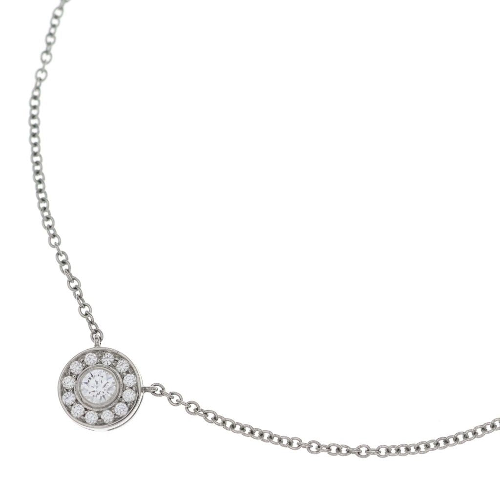 Tiffany & Co Cles Diamond Necklace Pendant Chain Silver