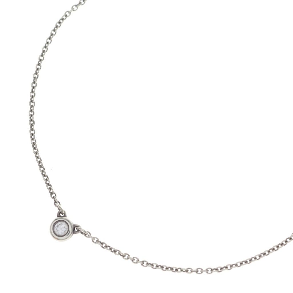 Tiffany & Co by the Yard Necklace Diamond Pendant Chain Silver