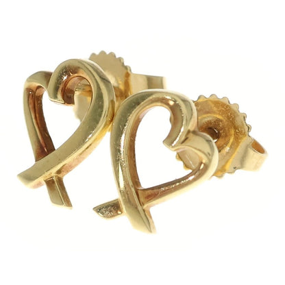 Tiffany & Co Paloma Picasso Rubbing Heart Earrings 18k YG Yellow Gold