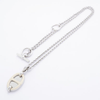 Hermes Necklace Mini Maillon PM Metal Silver Ivory — view 3
