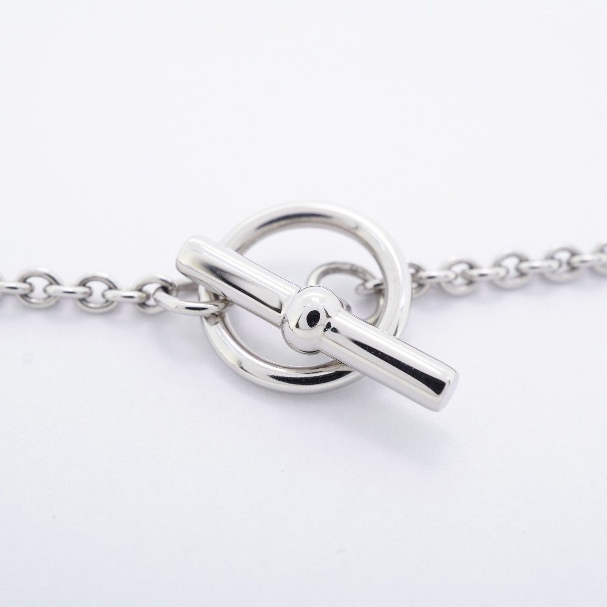 Hermes Necklace Mini Maillon PM Metal Silver Ivory — view 4