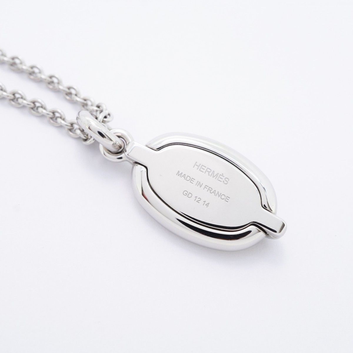 Hermes Necklace Mini Maillon PM Metal Silver Ivory — view 2